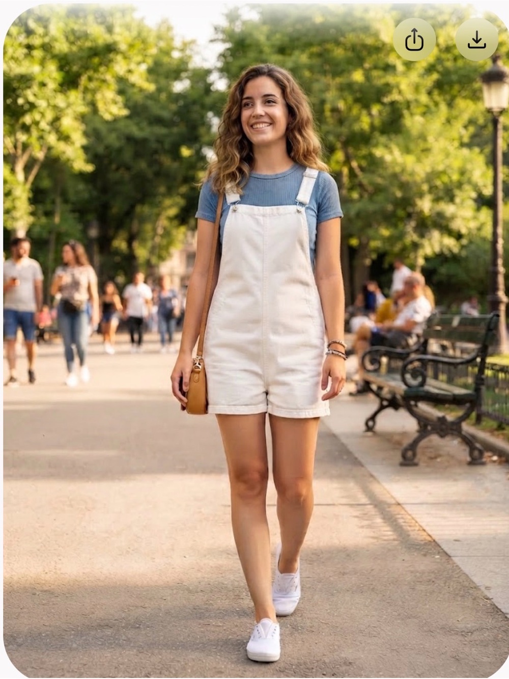 Women's White Denim Short Overalls - Casual Summer Style
